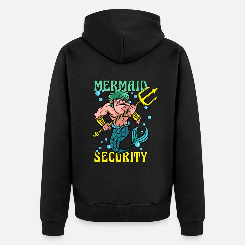Mermaid Security Meerjungfrau - Veste à capuche bio Premium Unisexe - noir