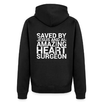 Sauvé par Jésus et un étonnant - Veste à capuche bio Premium Unisexe - noir - Dos - Nico (187cm)