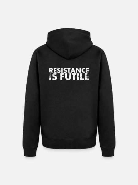 Resistance is futile design for Lineman and - Unisex Premium Organic Zip Hoodie - black