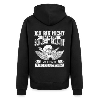 Motorcycle Motorcycling Motorcyclists - Unisex Premium Organic Zip Hoodie - black - Back - Nico (187cm)