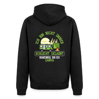 Camp Camping Im Freien Campingwagen Camper - Unisex Premium Bio Zip Hoodie - Schwarz - Hinten - Nico (187cm)