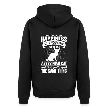Kann Eine Abessinierkatze Kaufen - Unisex Premium Bio Zip Hoodie - Schwarz - Hinten - Nico (187cm)