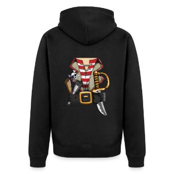 Pirate Belt Pirate Outfit Costume Pirate Family - Unisex Premium Organic Zip Hoodie - black - Back - Nico (187cm)