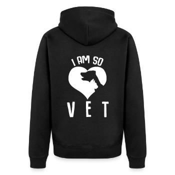 Veterinarian Veterinary Heart Veterinary Practice - Unisex Premium Organic Zip Hoodie - black - Back - Nico (187cm)