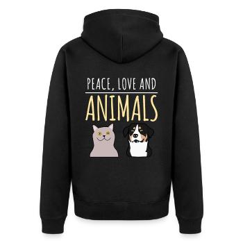 Veterinarian Veterinary Animals Veterinary practice - Unisex Premium Organic Zip Hoodie - black - Back - Nico (187cm)