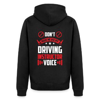 Mon instructeur de conduite Voice Driving Instructor Voice Profession - Veste à capuche bio Premium Unisexe - noir - Dos - Nico (187cm)