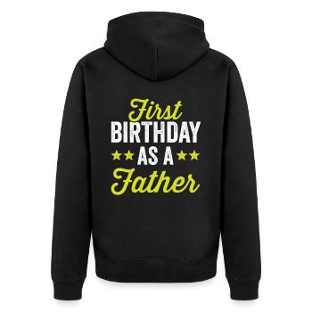 Erster Geburtstag Als Vater Papi Papa Party - Unisex Premium Bio Zip Hoodie - Schwarz - Hinten - Nico (187cm)