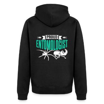 Stolzer Entomologe Beruf Entomologie Insekten - Unisex Premium Bio Zip Hoodie - Schwarz - Hinten - Nico (187cm)