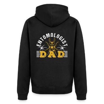 Entomologe Papa Team Entomologie Insekten Beruf - Unisex Premium Bio Zip Hoodie - Schwarz - Hinten - Nico (187cm)
