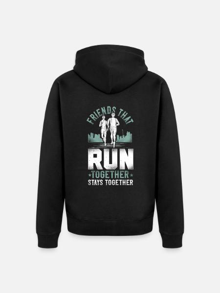 Running Runner Half Marathon - Unisex Premium Organic Zip Hoodie - black