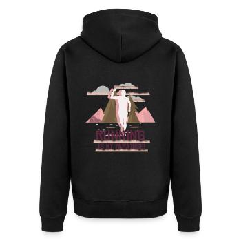Marathon, TrailRunning Runner - Unisex Premium Organic Zip Hoodie - black - Back - Nico (187cm)