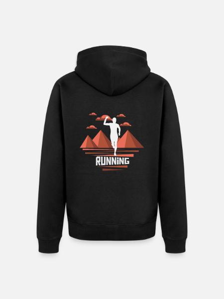 Marathon, TrailRunning Runner - Unisex Premium Organic Zip Hoodie - black