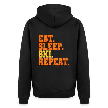 Skiing Ski - Unisex Premium Organic Zip Hoodie - black - Back - Nico (187cm)