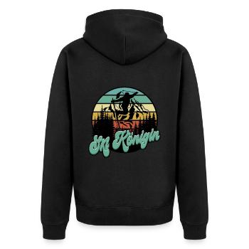 Skifahren Ski Frauen - Unisex Premium Bio Zip Hoodie - Schwarz - Hinten - Nico (187cm)