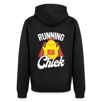 Running Runner Half Marathon - Unisex Premium Organic Zip Hoodie - black - Back - Nico (187cm)