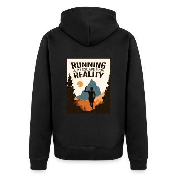 Marathon, Trail Running, Runners - Unisex Premium Organic Zip Hoodie - black - Back - Nico (187cm)