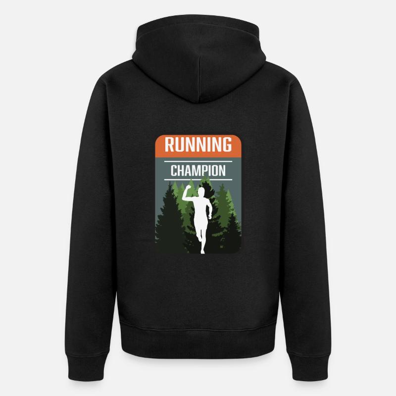 Marathon, Trail Running Champion - Veste à capuche bio Premium Unisexe - noir