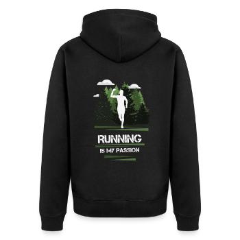 Marathon, Trailrunning Passion - Veste à capuche bio Premium Unisexe - noir - Dos - Nico (187cm)