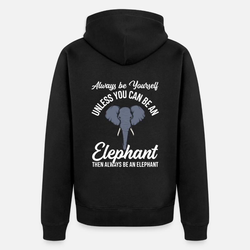 Elefant Spruch - Unisex Premium Bio Zip Hoodie - Schwarz