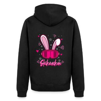 Skifahren Ski Frauen - Unisex Premium Bio Zip Hoodie - Schwarz - Hinten - Nico (187cm)