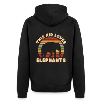 Elephant Children Child - Unisex Premium Organic Zip Hoodie - black - Back - Nico (187cm)