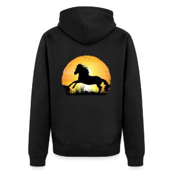 Coucher de soleil - Appaloosa Horse - Veste à capuche bio Premium Unisexe - noir - Dos - Nico (187cm)
