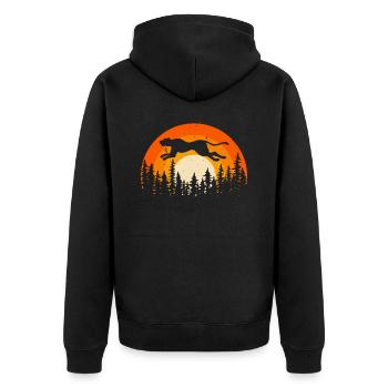 Gepardenflüsterer Wildtier Tierpfleger - Unisex Premium Bio Zip Hoodie - Schwarz - Hinten - Nico (187cm)