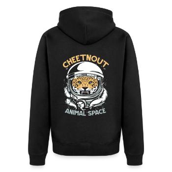 Cheetnaut Animal Space Cheetah Wildlife Astronaute - Veste à capuche bio Premium Unisexe - noir - Dos - Nico (187cm)