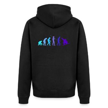 Snowboard - Unisex Premium Bio Zip Hoodie - Schwarz - Hinten - Nico (187cm)