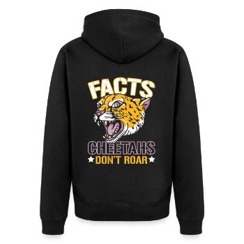 Faits Cheetahs Don’t Roar Wildlife Zookeepers - Veste à capuche bio Premium Unisexe - noir - Dos - Nico (187cm)