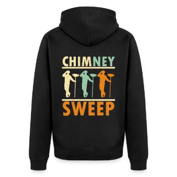 Schornsteinfeger Beruf Karriere Schornsteinflüster - Unisex Premium Bio Zip Hoodie - Schwarz - Hinten - Nico (187cm)