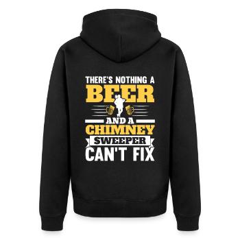 Schornsteinfeger Job Beruf Schornsteinflüsterer - Unisex Premium Bio Zip Hoodie - Schwarz - Hinten - Nico (187cm)