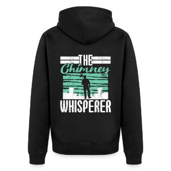 Schornsteinfeger Job Beruf Schornsteinflüsterer - Unisex Premium Bio Zip Hoodie - Schwarz - Hinten - Nico (187cm)