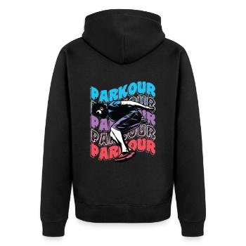 Parkour en free-running - Veste à capuche bio Premium Unisexe - noir - Dos - Nico (187cm)