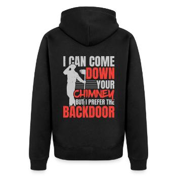 Schornsteinfeger Job Beruf Schornsteinflüsterer - Unisex Premium Bio Zip Hoodie - Schwarz - Hinten - Nico (187cm)