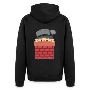 Schornsteinfeger Job Beruf Schornsteinflüsterer - Unisex Premium Bio Zip Hoodie - Schwarz - Hinten - Nico (187cm)