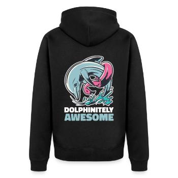 Cadeau rétro dauphin dauphin - Veste à capuche bio Premium Unisexe - noir - Dos - Nico (187cm)