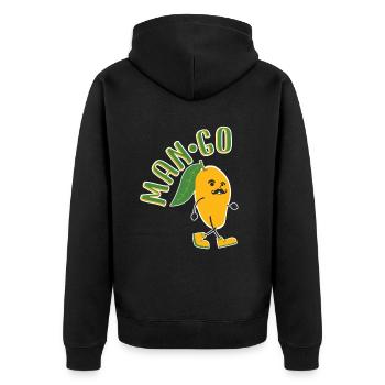 Funny Gift Idea Mango Lovers - Cool Man Go - Unisex Premium Organic Zip Hoodie - black - Back - Nico (187cm)