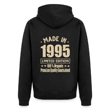 Fabriqué en 1995 Vintage Retro Limited Edition - Veste à capuche bio Premium Unisexe - noir - Dos - Nico (187cm)