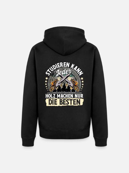 Holzfäller - Unisex Premium Bio Zip Hoodie - Schwarz