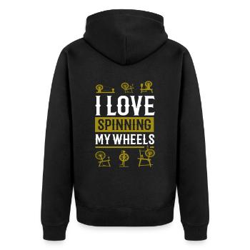I Love Wheel Spiders - Unisex Premium Organic Zip Hoodie - black - Back - Nico (187cm)