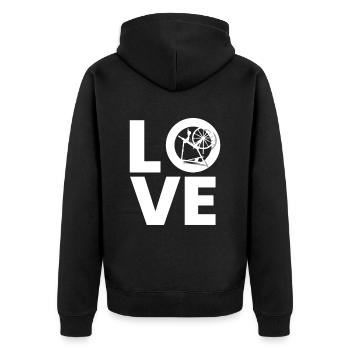 Love Wheel Spiders - Unisex Premium Organic Zip Hoodie - black - Back - Nico (187cm)