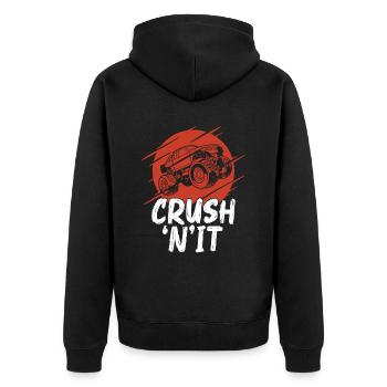 Crush 'n' It Truck-lover-monster-truck - Veste à capuche bio Premium Unisexe - noir - Dos - Nico (187cm)