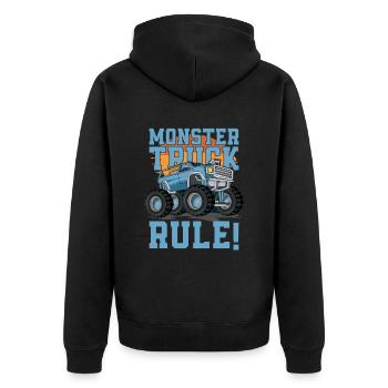 Monster truck rules! Truck-lover-monster-truck - Unisex Premium Organic Zip Hoodie - black - Back - Nico (187cm)