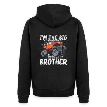 Règles du monster truck ! Camion-amoureux-monstre-camion - Veste à capuche bio Premium Unisexe - noir - Dos - Nico (187cm)