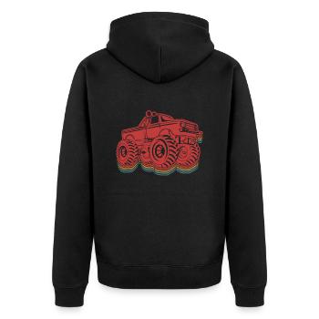 Amateurs de camions rétro - camion monstre des vendanges - Veste à capuche bio Premium Unisexe - noir - Dos - Nico (187cm)