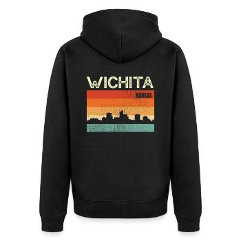 Wichita (Kansas) - Veste à capuche bio Premium Unisexe - noir - Dos - Nico (187cm)
