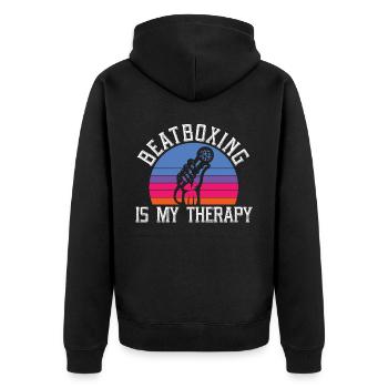 Beatboxing Is My Therapy Music Beatbox Beatboxer - Unisex Premium Organic Zip Hoodie - black - Back - Nico (187cm)