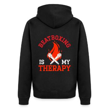 Beatboxing Is My Therapy Music Beatbox Beatboxer - Unisex Premium Organic Zip Hoodie - black - Back - Nico (187cm)
