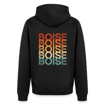 Boise Idaho - Veste à capuche bio Premium Unisexe - noir - Dos - Nico (187cm)